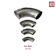 Co Góc Vuông (90 Độ) trang trí Inox 304 size Phi 16 19 22 25 32 42 50 60 76 90