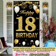 Get QMBlack Gold Birthday Balloon Banner Cheer 18th 21st 30 40 50 60th Birthday Ballon Backdrop Happ