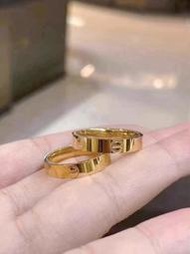 【現貨秒發】5g硬金黃金戒指卡家love系列999足金戒指情侶對戒新年送女友