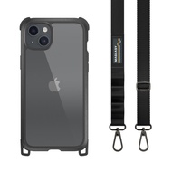 MagEasy Odyssey+ 頂級超軍規防摔掛繩手機殼 iPhone15 Plus 6.7吋 皮革黑/經典黑