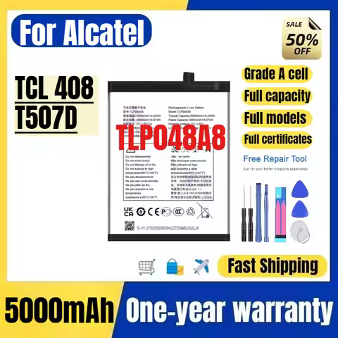 TLP048A8 for Alcatel TCL 408/T507D Phone Battery High Quality High Capacity Battery Replacement Bate