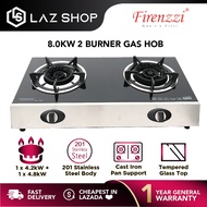 Firenzzi 4.8kW + 4.2kW 2 Burner Free Standing Tempered Glass Top Gas Stove FS-148 FS148