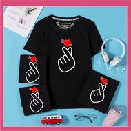 King kai comfortable 4-way stretch cotton heart print family t-shirt