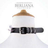 CHOKER BELT LEATHER WITH RING GOTHIC/ GRUNGE/ PUNK - BUCKLE BELT NECKLACE