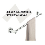 BATHKITCHZ 30/70/80/90/100cm Towel Hanger Thickened SUS 304 Bathroom Towel Rack Hanging Rod Towel Ho