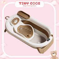 Yaqin Foldable Bathtub with Heat Alarm for Baby 23X49X93Cm, Easy to Shrink, Store Rubber Stopper to 