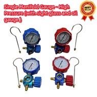 Alat Pengisi Gas Aircond Bertekanan Tinggi Single Manifold Gauge High Preasure Gauge HVAC Sight Glas