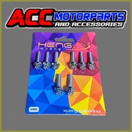 ☪ ✌ ✻ AIRBOX BOLTS SET with holder / M3 / MIO I 125 / MIO SOUL I 125 GT (8pcs) HENG TITANIUM , CNC