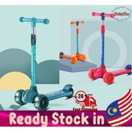 Bebyku 3 Wheel Kids Scooter Musical Adjustable LED Large Wheel Scooter Skuter Budak Permainan