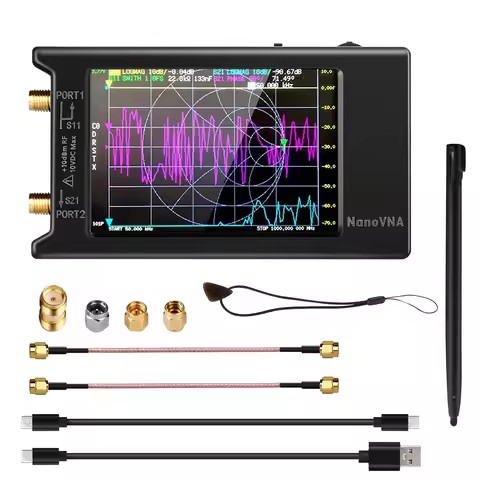 2022 New NanoVNA-H4 Vector Network Antenna Analyzer 4" Display 10KHz-1.5GHz MF HF VHF UHF With SD Ca