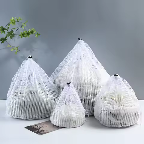 Mesh Laundry Bag with Drawstring Machine Washable Travel Wash Bag for Delicate Clothing Underwear Ho
