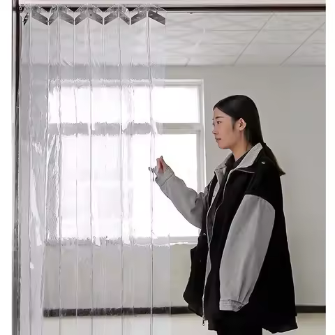 PVC Plastic Curtain Windproof Sliding Curtain for Door Curtain Insulation Door Window Screens Custom
