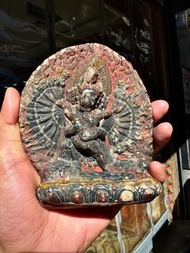 清代雙身大威德金剛擦擦佛像 格魯派主修護法金剛 高14厘米，寬11.5厘米左右