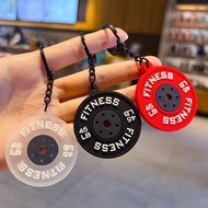 Creative Mini Fitness Barbell Keychain Pendant Couple Car Bag Keychain Sports