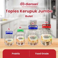 Cracker Jar 3L 4L 8L 10L Round Topero Round Jar/ Snack Cake Container - DIANSARI