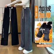 Taiwan 48H Shipping Winter Pants Women Long Pants Straight Pants Women Loose Wide-Leg Pants Casual T
