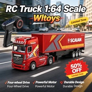 Wltoys 6408 1:64 RC Car Mini Alloy 4WD Container Truck Drift Racing 2.4G Remote Control Tractor with