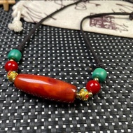 ZZOOI Retro Tibetan Dzi Agates Necklaces Nine Eye Beads Carnelian Onyx Charm Buddha Prayer Agat Ston