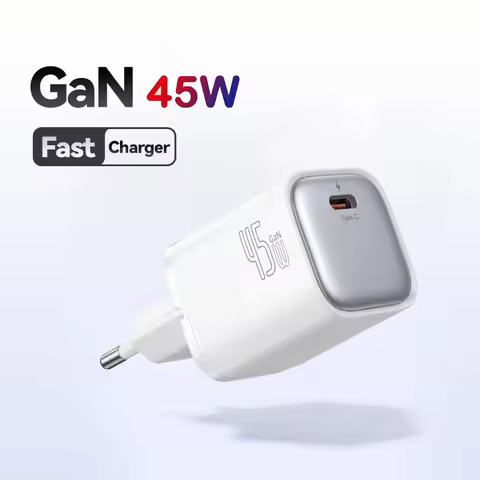 GaN Charger 45W EU Plug PD Charge USB-C Charger Fast Charging For iPhone 17 16 15 Pro Max Laptop Pho