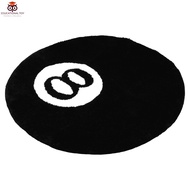 8 Ball Rug 39.37 Inch Round 8 Ball Carpet Non Slip 8 Billiards Rug Absorbent Billiard Carpet for Liv