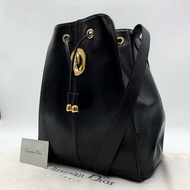 絕版中古包 Dior 黑色金蛋水桶包 斜背包 單肩包 側背包 古董包