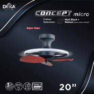 Deka Ceiling Fan Deka CONCEPT Micro (Dual Fan Blade Color Walnut / Matt Black) 20 inch 3 Blades DC M