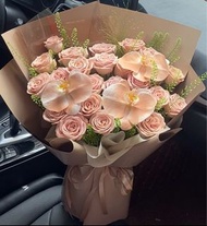 鮮花卡布奇諾玫瑰花束💐包送貨上門