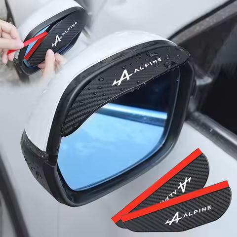 For ALPINE Alpine Sticker Logo f1 A110 Logo A290 A390 2pcs/Set Carbon Fiber Car Rearview Mirror Rain