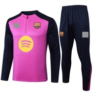 2025-2026 FC Barcelona Sweatshirt Long Sleeves Football Tracksuits Rose Pink Half Zipper Shirt, Man 