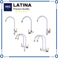 Kitchen Bathroom Faucet Water Double Pillar Sink Tap Pillar tap Basin tap sink/ White Gold / Premium