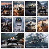 Modern Military Airplane F35 Fighter Lightning Jet Starting Poster Fighter Fly Canvas Painting Wall 