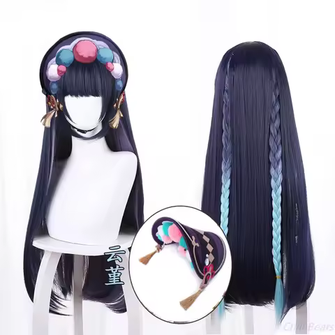 Genshin Impact Yun Jin cosplay Wig Long Wig With Braids Heat Resistant Synthetic Hair Yunjin Cosplay