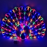 LED Lantern Peacock Flower Design Battery Operated Decorative Lamp for Deepavali Party