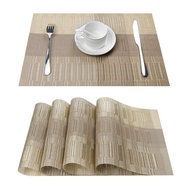 Topfinel Set of 4 PVC Placemat for Table Mat Pad Drink Wine Coasters Bamboo Placemats Dining Table P