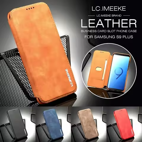 LC.imeeke Flip Leather Phone Case for Samsung Galaxy S26 Ultra S25 Plus S24 S23 S22 S21 FE S20 Note 