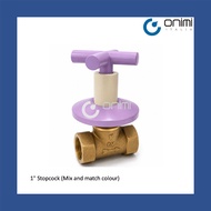 Onimi Italia - 1" stopcock (Mix and Match Colour) / 1 inch Stopcock / Pastel Colour Stopcock