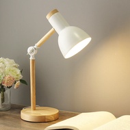 Eyes Protection Table Lamp E27 Nordic Wood Desk Lamps Height Adjustable Modern Bedside Lamp for Read Study Night Light with Plug