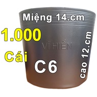 Wholesale 1000 C6 Vi Hien plastic nursery pots, 14x12cm high, durable flexible pe plastic-77100
