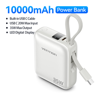 Vention 10000mAh sạc dự phòng 35W PD sạc nhanh xách tay mini Powerbank với cáp cho iPhone 16 15 Pro