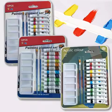 9ml 12color Acrylic Watercolor Gouache Oil Painting Pigment Set Quick-drying Waterproof Hand-painted