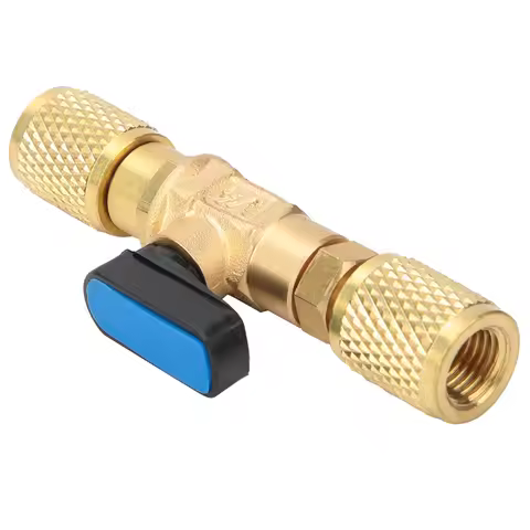 Brass Refrigeration Ball Valve Adapter Refrigerant Ball Valve Connector G1/4''