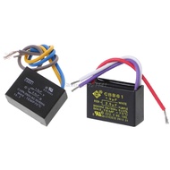 【Chat-support】 Black CBB61 1.5uF+2.5uF 3 Wires AC 250V 50/60Hz For Ceiling