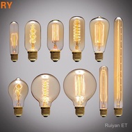 RY Edison Bulb E27 Silk Carbon Filament Lamp Retro Bulb Tungsten Filament Bulb Bar Window Decoration