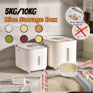 LOCAL🚚5/10KG Rice Storage Box Grains Bucket Moisture-proof Sealed Insect-proof Container Cereal Rice Bucket Bekas Beras