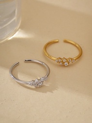 Ewell Fine Jewellery Kiểu dáng sang trọng, thanh lịch, mạ vàng 18k, bạc Sterling 925, nhẫn đính đá Z