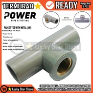 FAUCET TEE AW METAL BRASS PVC T THREAD IN POWER MAX STRONG FITTING DURABLE SNI 1⁄2 x 3⁄4 3⁄4 3⁄4 INC