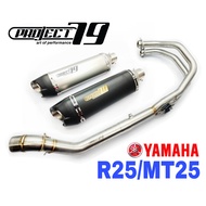 Yamaha R25 / MT25 Project79 Exhaust Full System Exhaust Stainless Ekzos Muffler Project79 QPM36 R25 