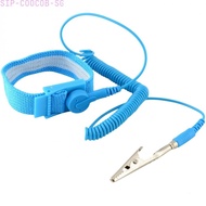 Blue ESD Protection Wrist Strap with Grounding Wire for Safe Electronic Handling
