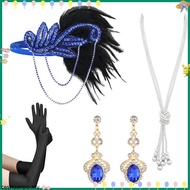1920s Flapper Set Roaring 20s Gatsby Accessories for Women Feather Headband 1920s Flapper Girl Acces