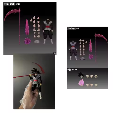 VITOFORGE VF Studio Dragon Ball SHF ‘‘Unknown Scythe Lord’’ Black Goku/Gohan 1/12 Action Figures Ani